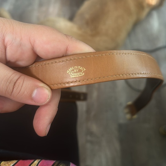 RARE Vitnage Unique 70s 80s Guccis Made In Italy Brown Leather Belt - Picture 4 of 4